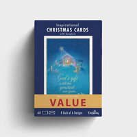 Christmas Value Boxed Cards Blue: Traditional Scenes with Scripture (Box of 48)