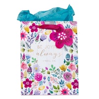 Multicolored Medium Gift Bag with Tissue Paper - Be Joyful Always 1 Thessalonians 5:16