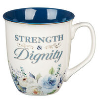 Ceramic Coffee Mug: Strength and Dignity Indigo Rose