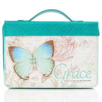 Bible Cover: Grace Butterfly Teal