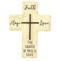 Resin Wall Cross: Faith, Hope and Love