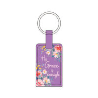 Lux Leather Keyring: His Grace Is Enough