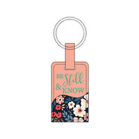 Lux Leather Keyring: Be Still & Know