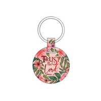 Lux Leather Keyring: Trust In The Lord Floral