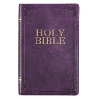 KJV Faux Leather Deluxe Gift Bible with Thumb Index Purple