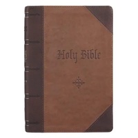 KJV Giant Print Bible Indexed Brown/Tan (Red Letter Edition)